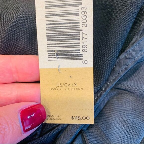 Rachel Rachel Roy Curvy Collection Black Dress Gray Back Size 1X - Picture 11 of 11